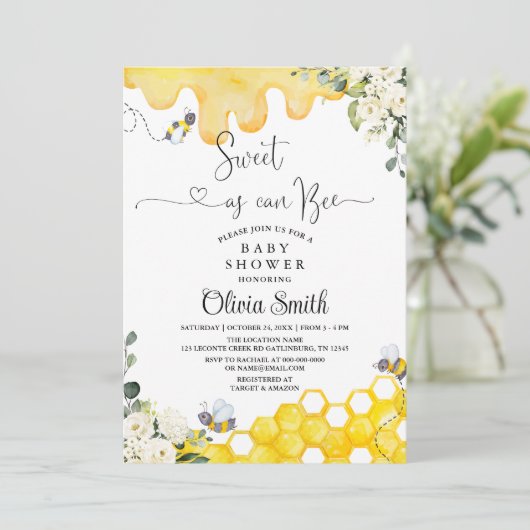 Zoet als Baby shower Kaart (Staand voorkant)