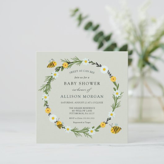 Zoet als Baby shower Kaart (Staand voorkant)