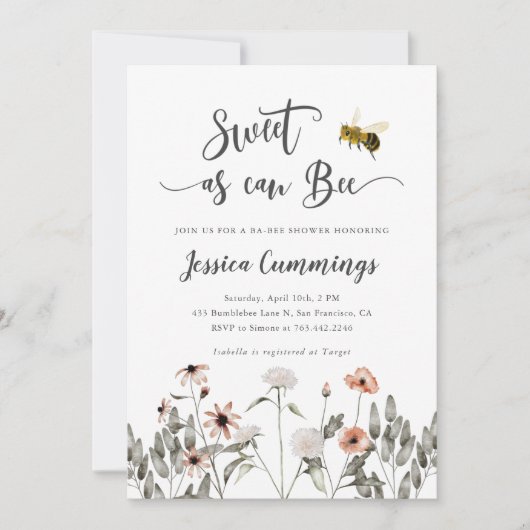 Zoet als Baby shower Kaart (Voorkant)