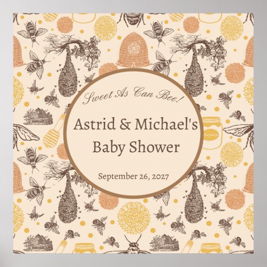 Zoet als Baby shower Poster (Voorkant)