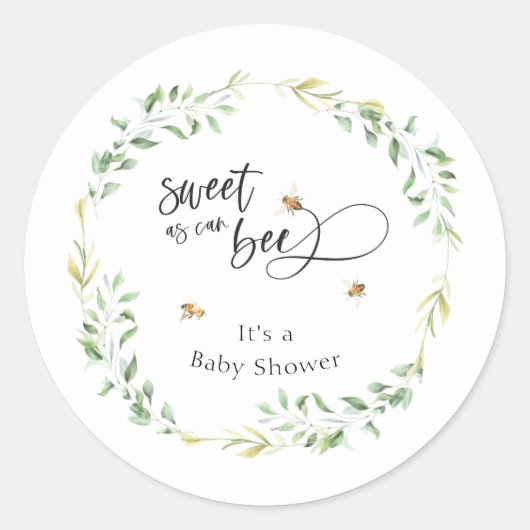 Zoet als Baby shower Ronde Sticker (Voorkant)