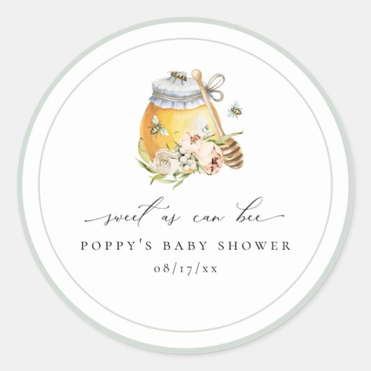 Zoet als Baby shower Ronde Sticker (Voorkant)
