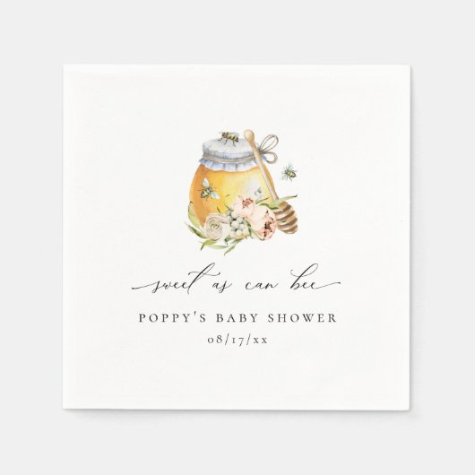 Zoet als Baby shower Servet (Voorkant)