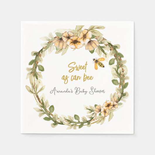 Zoet als Baby shower Servet (Voorkant)