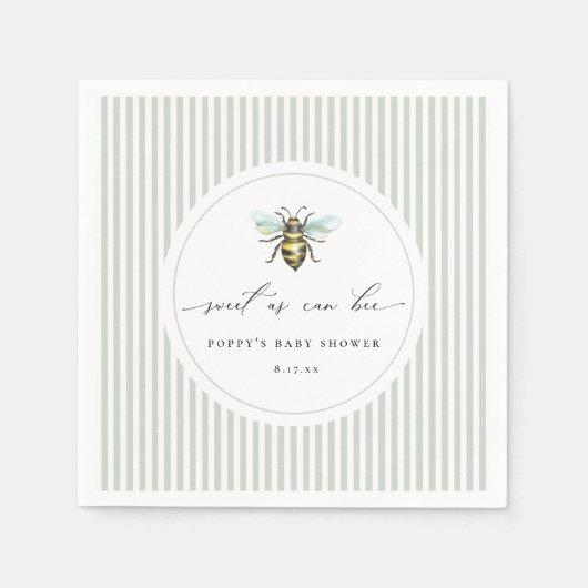 Zoet als Baby shower Servet (Voorkant)