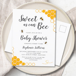 Zoet als Baby shower Uitnodiging Briefkaart