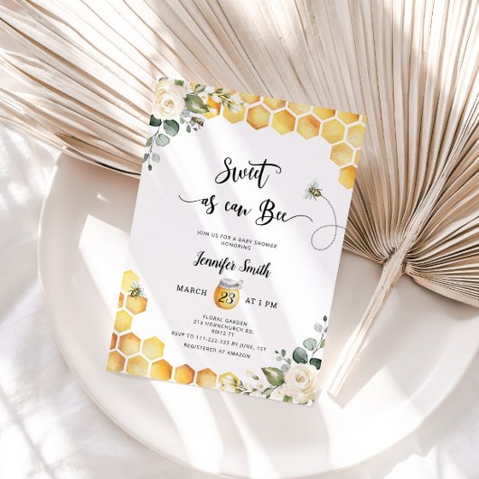 Zoet als baby shower-uitnodiging kaart