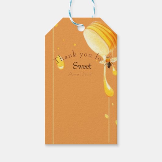 Zoet als baby shower van bijen cadeaulabel (Voorkant)