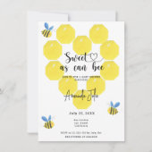 Zoet als baby shower van bijen kaart (Voorkant)