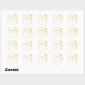 Zoet als baby shower van bijen ronde sticker (Vel)