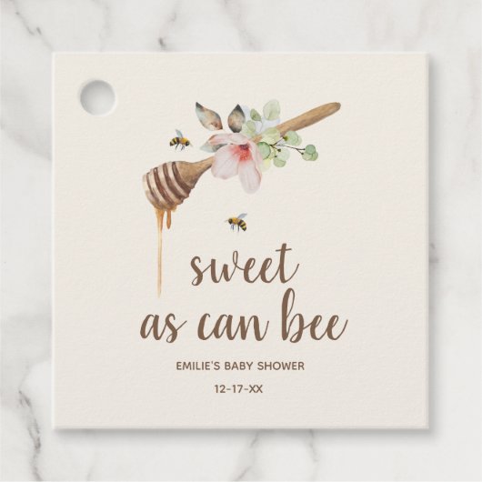 Zoet als Baby shower van honingbonen Bedankjes Labels (Voorkant)