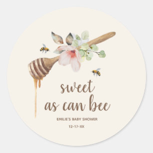 Zoet als Baby shower van honingbonen Ronde Sticker