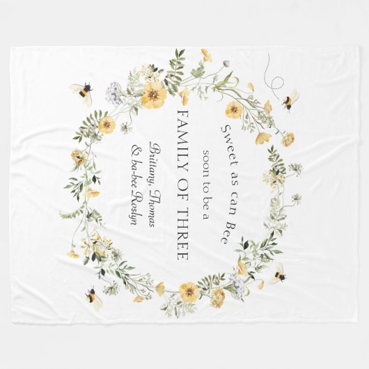 Zoet als bee Baby Fleece Blanket (Voorkant (Horizontaal))