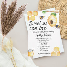 Zoet als bee Baby shower Invitation