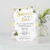 Zoet als bee Baby shower Invitation Kaart (Staand voorkant)