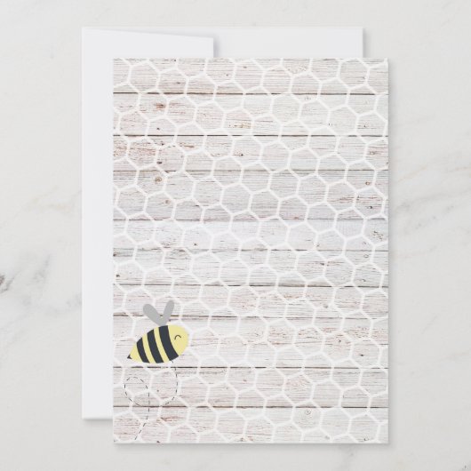 Zoet als bee Baby shower Invitation Kaart (Achterkant)