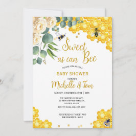 Zoet als bee Baby shower Invitation Kaart
