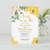 Zoet als bee Baby shower Invitation Kaart (Staand voorkant)