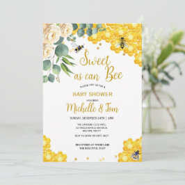 Zoet als bee Baby shower Invitation Kaart