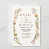 Zoet als bee Floral Baby shower Kaart (Voorkant)