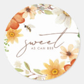 Zoet als bei | Baby shower van het voorjaar van Fl Ronde Sticker (Voorkant)
