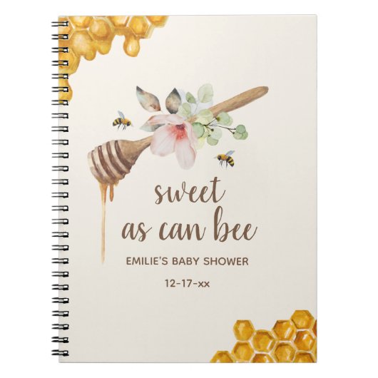 Zoet als Bene Floral Honey Baby shower Guest Notitieboek (Voorkant)