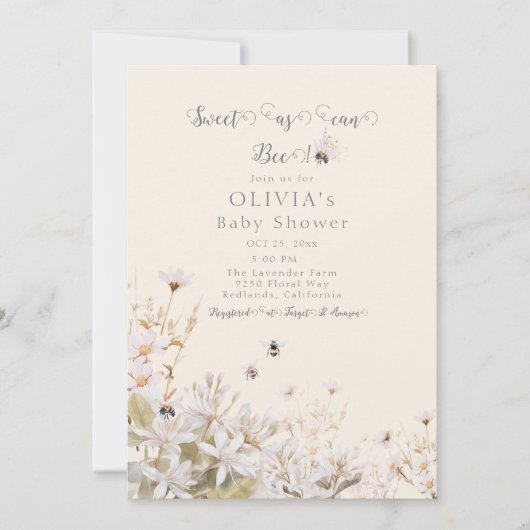 Zoet als bijen Baby shower Kaart (Voorkant)