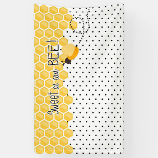 Zoet als bijen - Baby shower of Birthday achtergro Spandoek