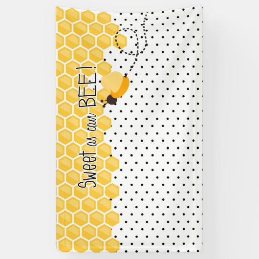 Zoet als bijen - Baby shower of Birthday achtergro Spandoek (Verticaal)