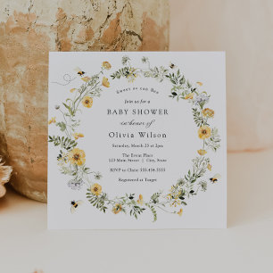 Zoet als bijenbloem Baby shower Kaart