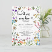 Zoet als bijenbloemBaby shower van bijen Kaart (Staand voorkant)