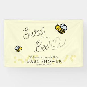 Zoet als bijengeel Baby shower Spandoek