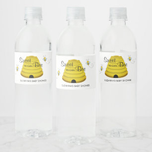 Zoet als bijenhoningbijenkooi Baby shower water  Waterfles Etiket
