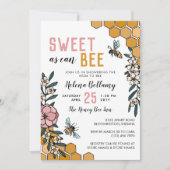 Zoet als bijenroze Baby shower van honing Kaart (Voorkant)