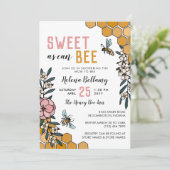 Zoet als bijenroze Baby shower van honing Kaart (Staand voorkant)