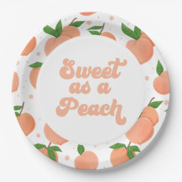 Zoet als Borden voor peach Birthday Paper Papieren Bordje