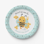 Zoet als Can Bee Baby Boy Baby shower Papieren Bordje (Voorkant)