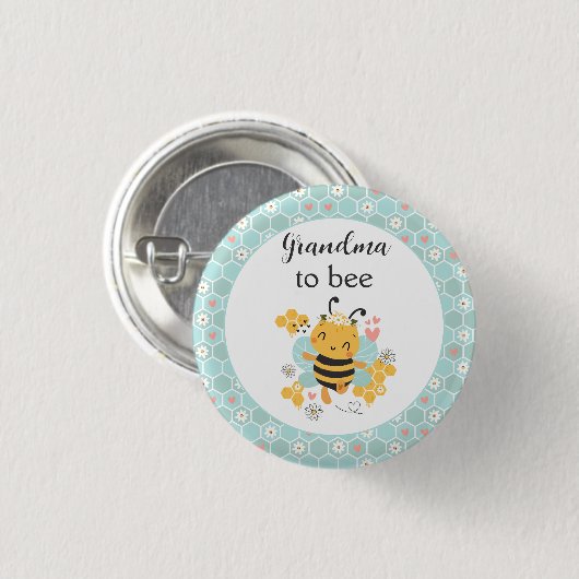 Zoet als Can Bee Baby Girl Baby shower Button (Voorkant /achterkant)