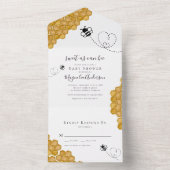 Zoet als Can Bee Baby shower All In One Uitnodiging (Binnen)