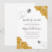 Zoet als Can Bee Baby shower Kaart (Voorkant / Achterkant)