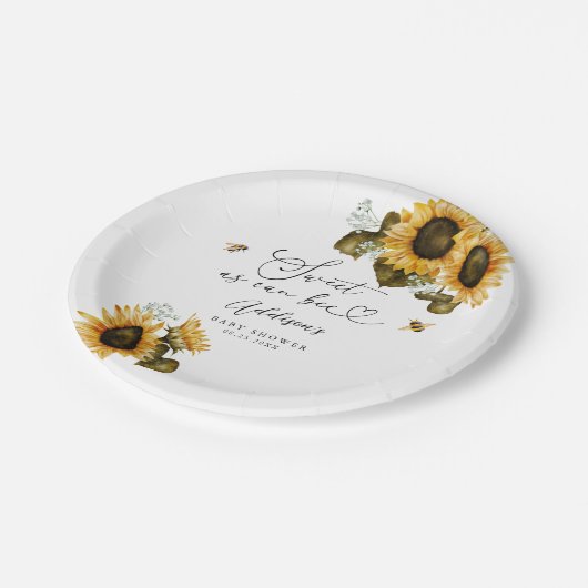 Zoet als Can Bee Baby shower Papieren Bordje (Gekanteld)