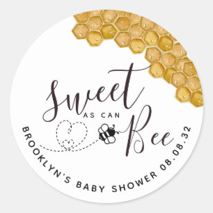 Zoet als Can Bee Baby shower Ronde Sticker