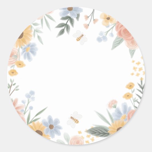 Zoet als Can Bee Baby shower Ronde Sticker (Voorkant)