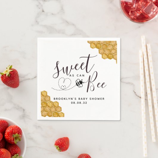 Zoet als Can Bee Baby shower Servet (Insitu)