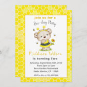 Zoet als Can Bee Birthday Invitation Kaart (Voorkant / Achterkant)
