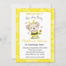 Zoet als Can Bee Birthday Invitation