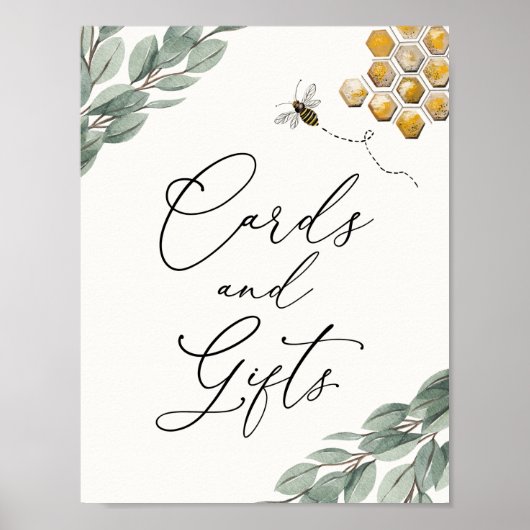 Zoet als "Can Bee Eucalyptus Kaarten and Gifts Pos Poster (Voorkant)