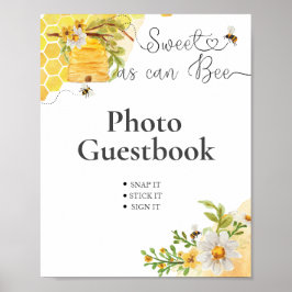 Zoet als Can Bee Foto Baby Shower Gastengastenboek Poster