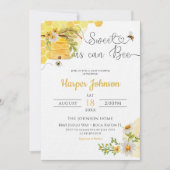 Zoet als Can Bee Honeycomb Daisy Baby shower Invit Kaart (Voorkant)