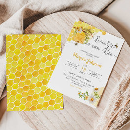 Zoet als Can Bee Honeycomb Daisy Baby shower Invit Kaart